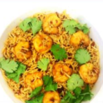 Prawn biryani plate